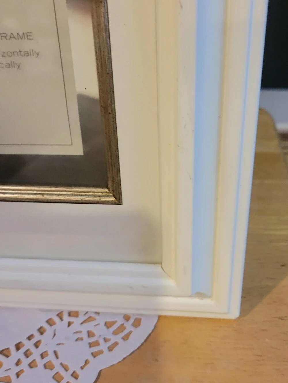 Jaclyn Smith White Frame with Gold Inner Trim